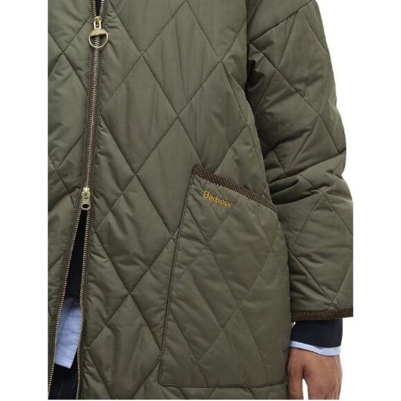 OVERSIZED Barbour $517 Re-Engineered Rhea Quilted Coat Olive Size 8 NEW - Picture 12 of 12